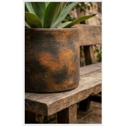 Maceta cilindrica de barro cocucho 30 x 45 cm