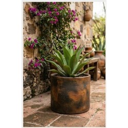 Maceta cilindrica de barro cocucho 30 x 45 cm
