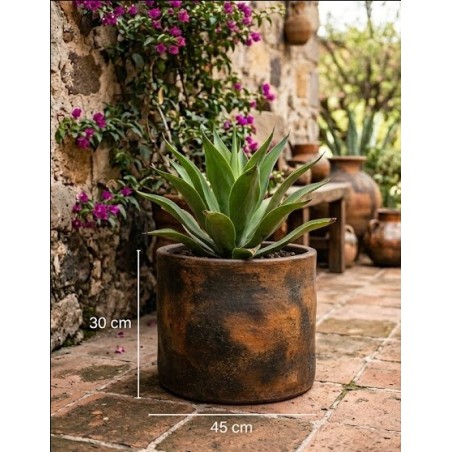 Maceta cilindrica de barro cocucho 30 x 45 cm